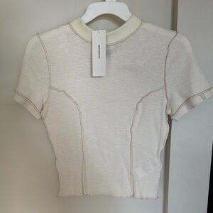 Urban Outfitters Cream Fitted Polo T-Shirt